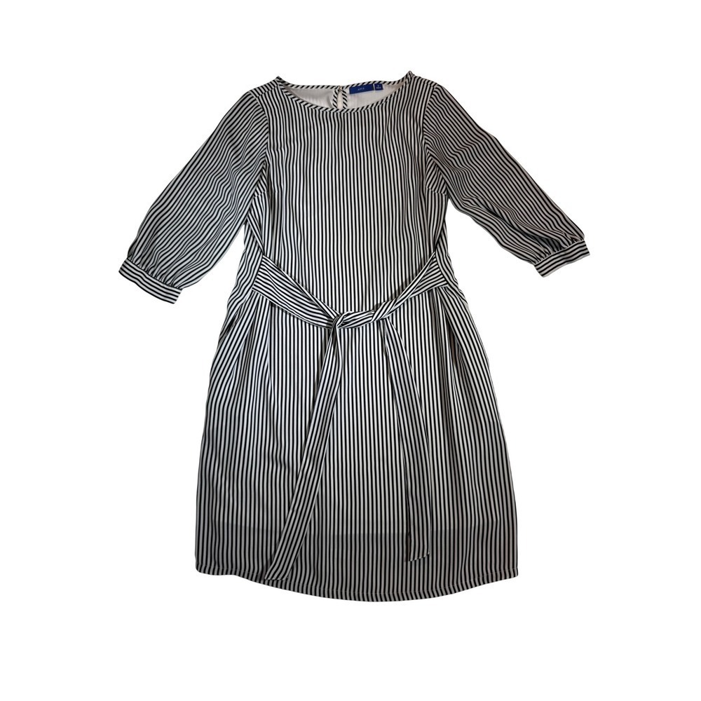 apt 9 black and white dress Womens Striped 3/4 Sleeve Belted Shift Size Medium Skirt/Dress length type:Normal Length (suitable for Height 160 - 167cm) DS Women's sweater dress |